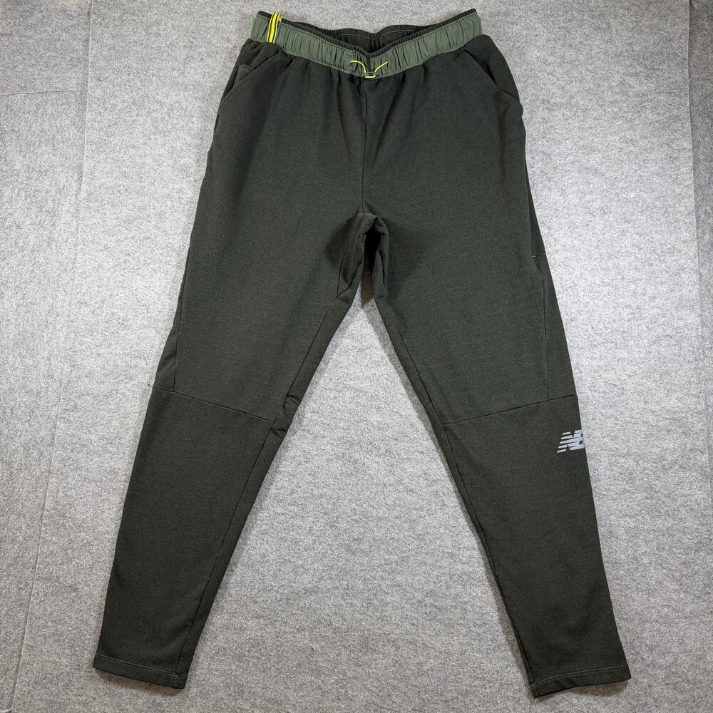 New Balance NB Heat Joggers Mens M Olive Green Tapered Running Drawstring NBRC